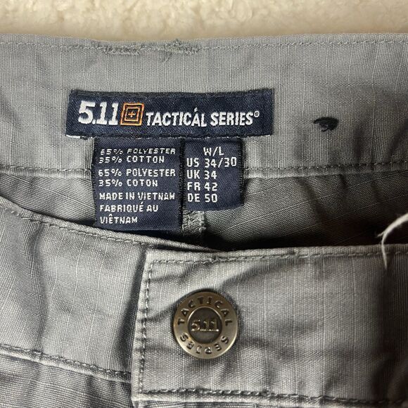 5.11 Tactical Mens Size 34x30 Gray Taclite Pro Pant Ripstop Reinforced Cargo‎ - Picture 2 of 7